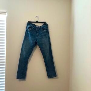 Boot cut dark blue jeans
